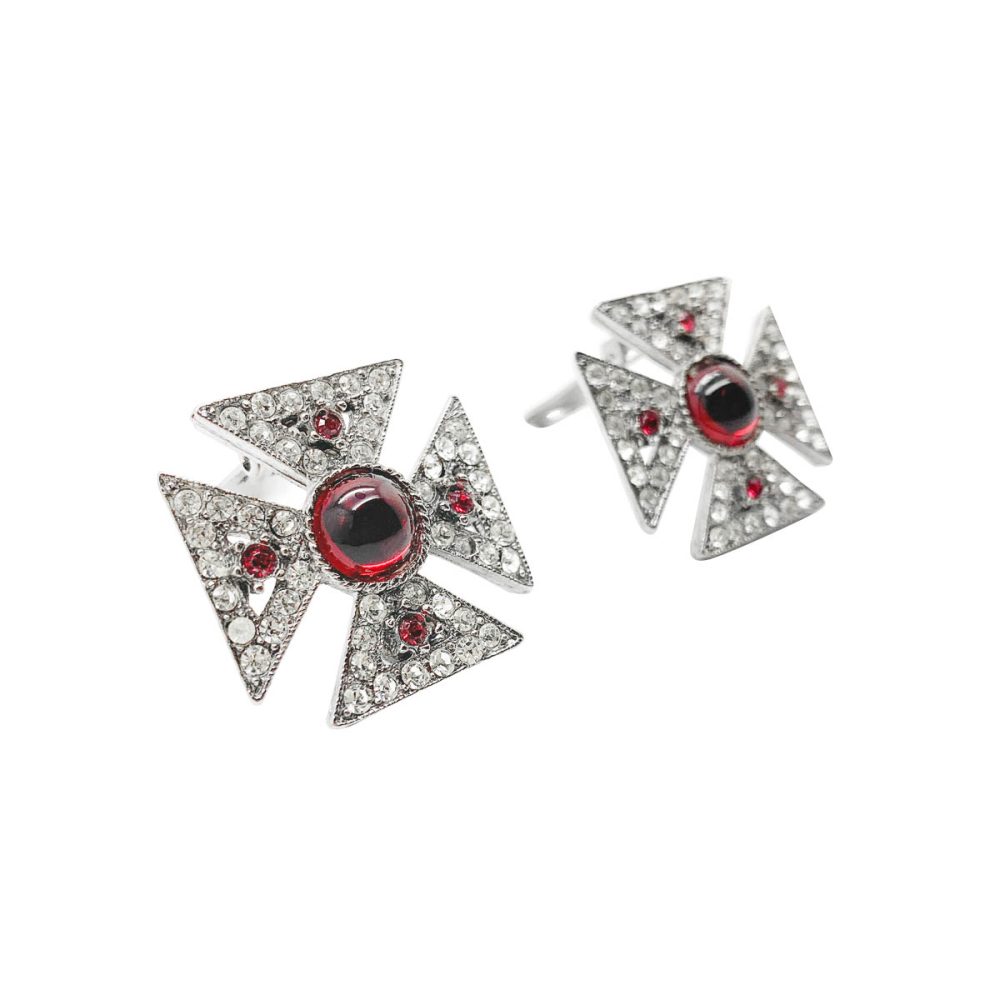 Vintage Maltese Cross Earrings