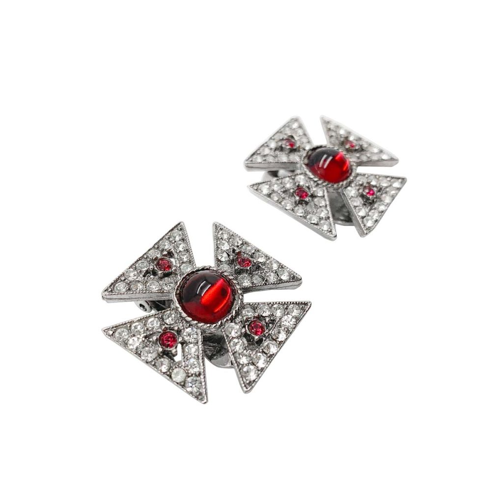 Vintage Maltese Cross Earrings