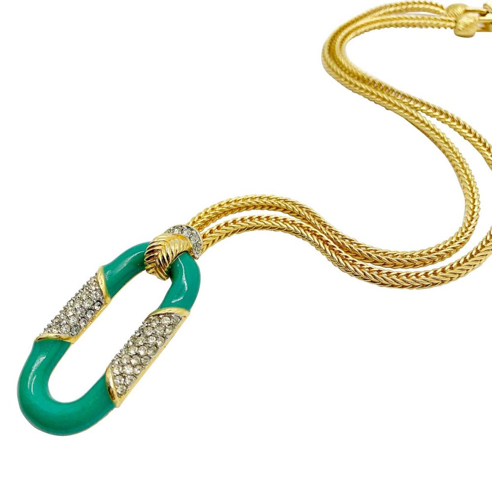 Vintage Enamel Deco Necklace
