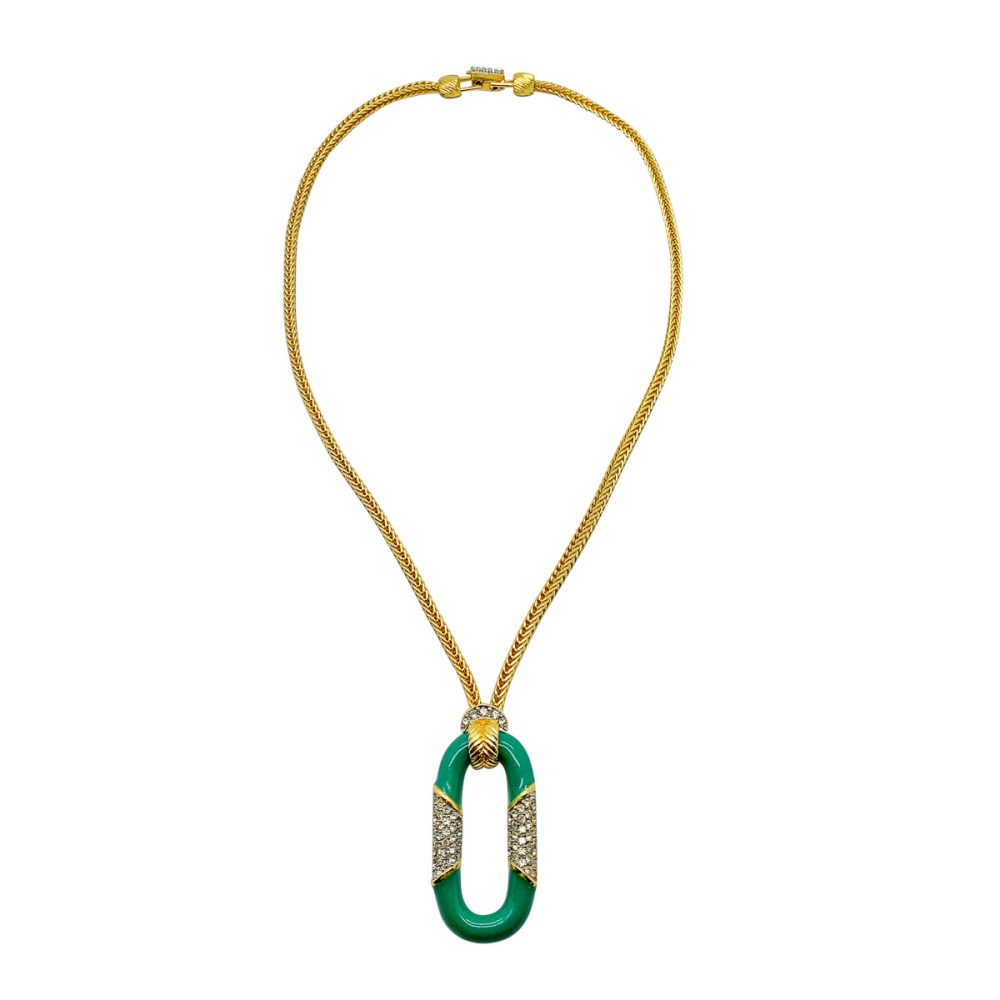 Vintage Enamel Deco Necklace