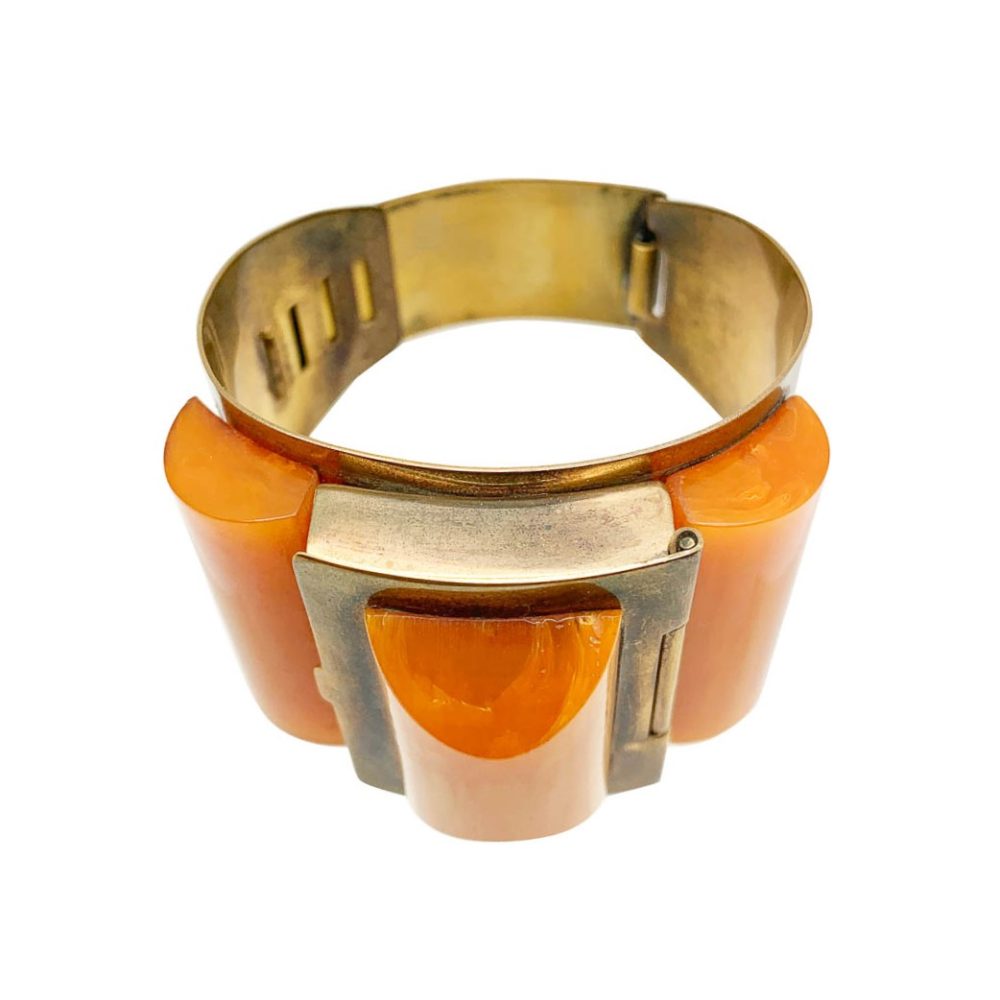 art deco wrist compact