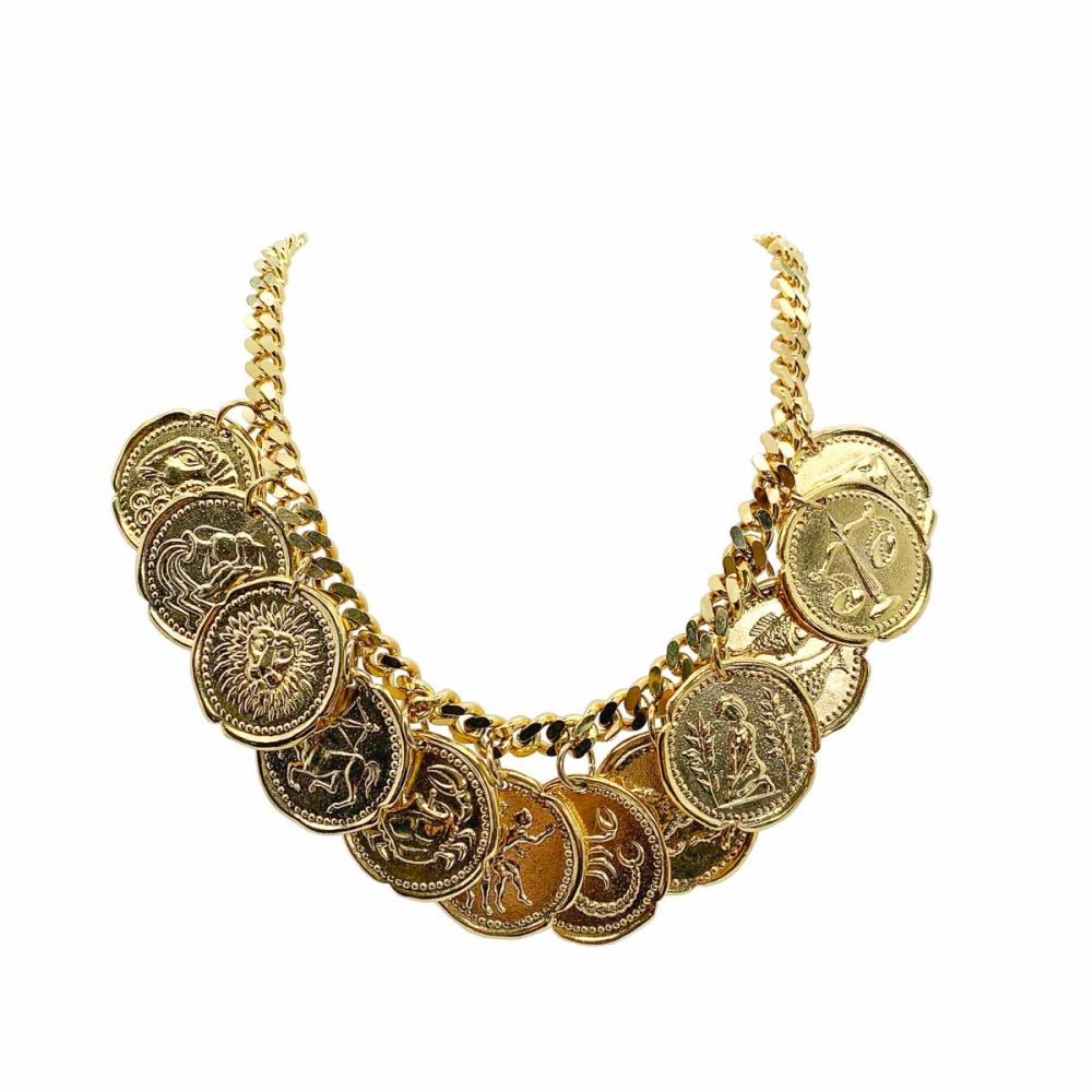 Vintage Zodiac Medallion Necklace