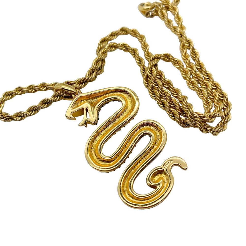 Vintage Crystal Snake Necklace