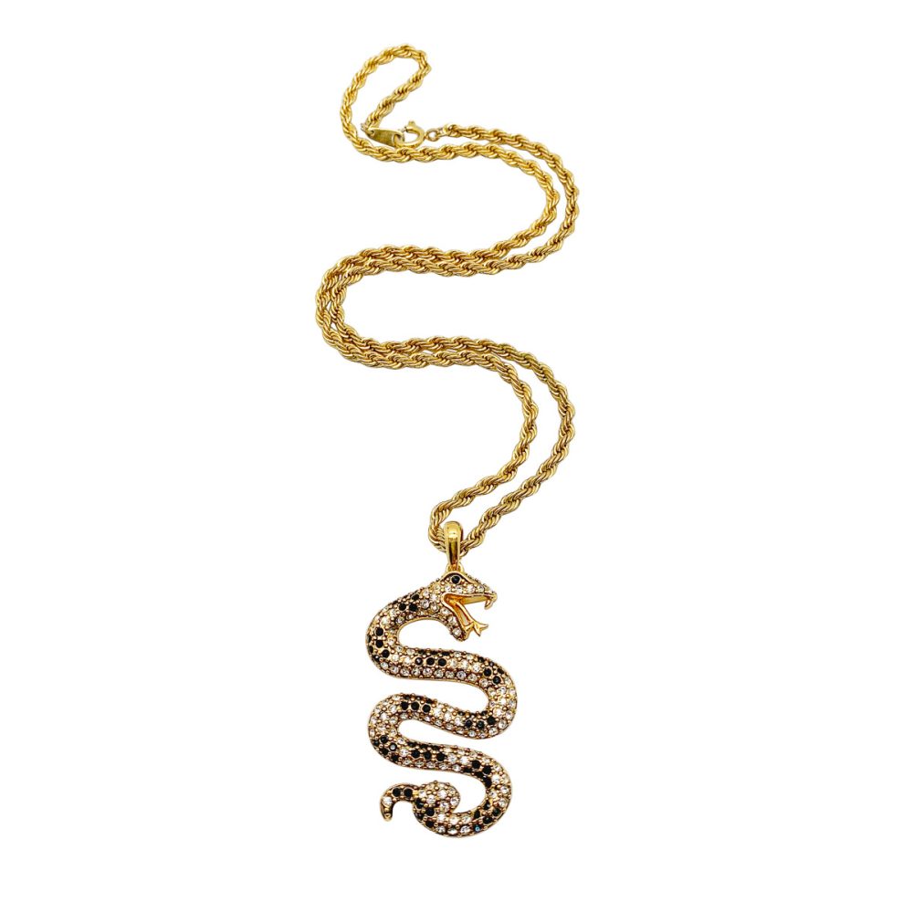 Vintage Crystal Snake Necklace