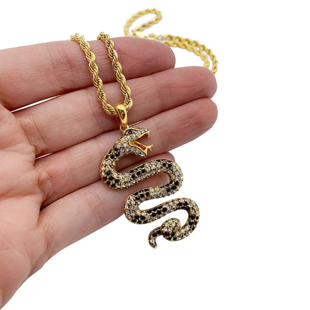 Vintage Crystal Snake Necklace