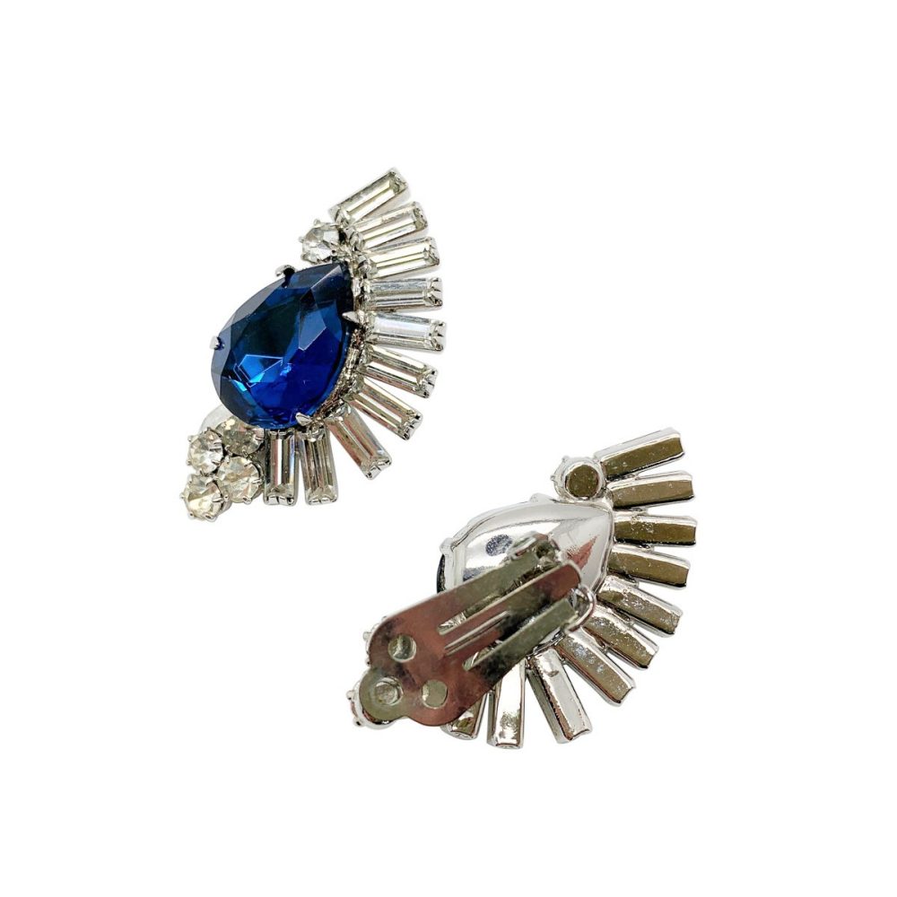 Vintage Sapphire Crystal Earrings