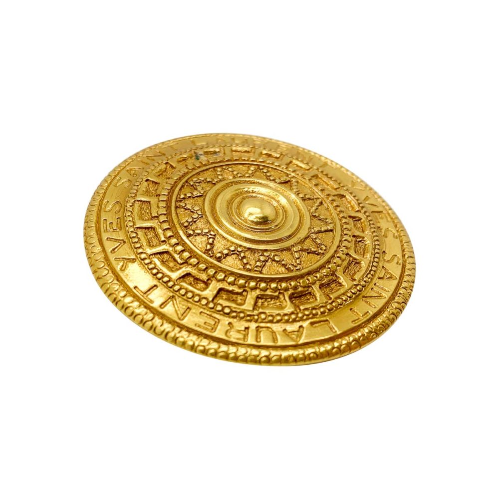 Vintage Yves Saint Laurent Shield Brooch