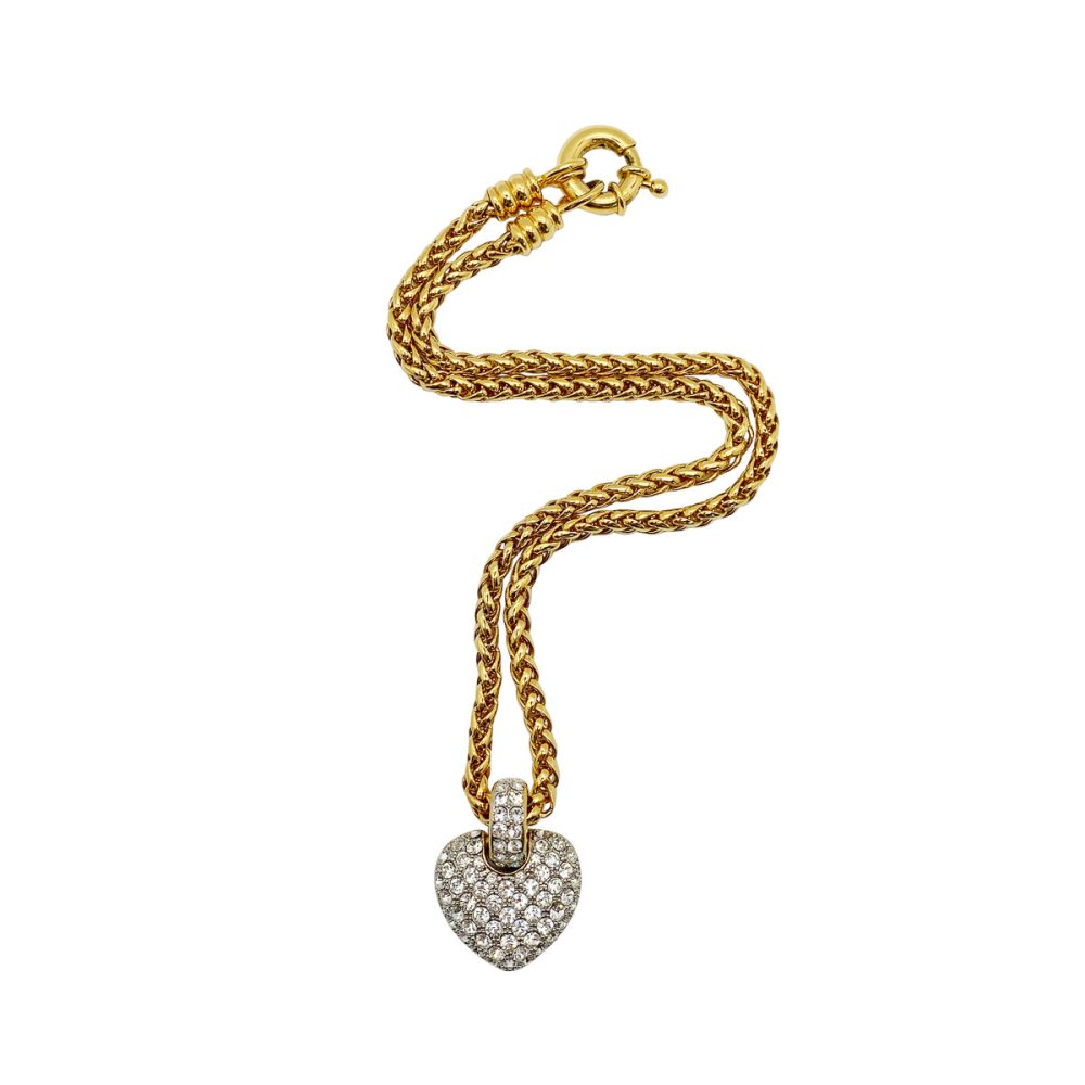 Vintage Crystal Heart Necklace