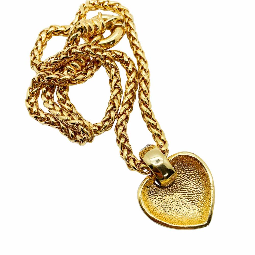 Vintage Crystal Heart Necklace