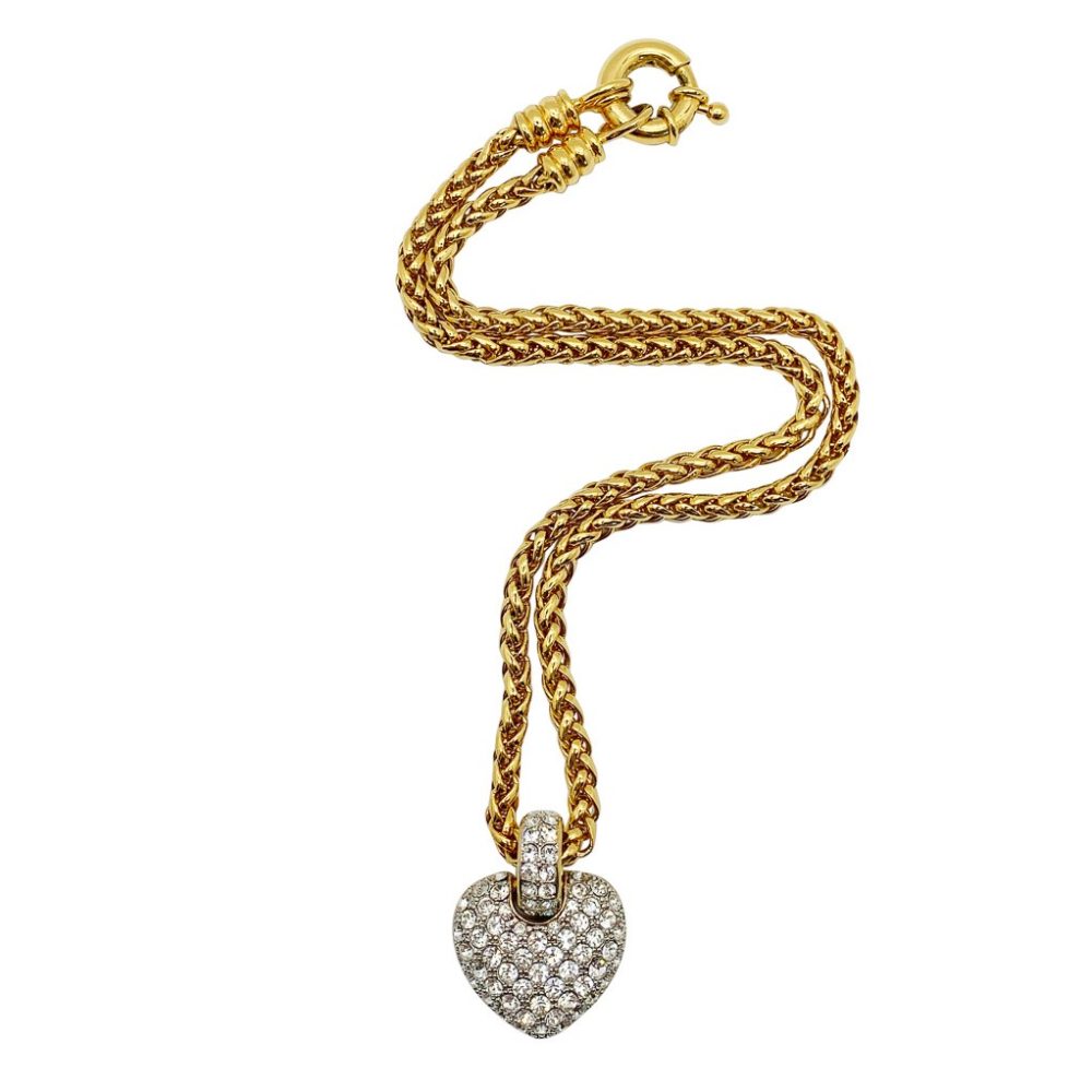 Vintage Crystal Heart Necklace