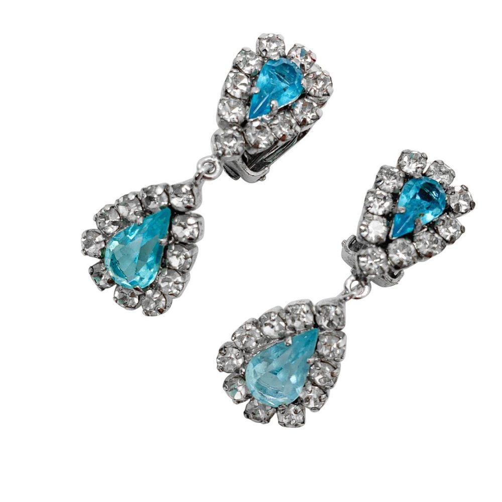 Vintage Dior Aqua Earrings