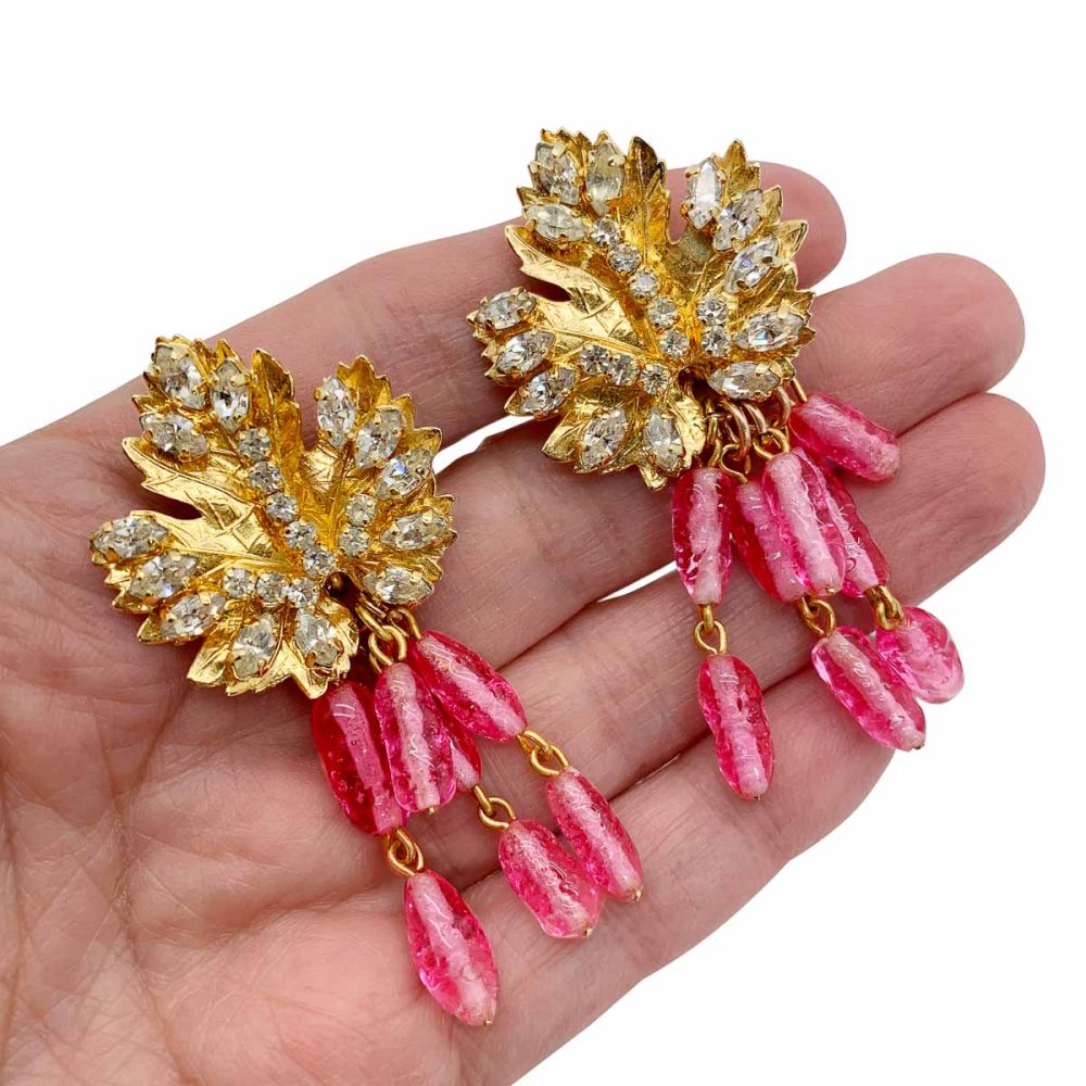 Vintage Dior Leaf Earrings