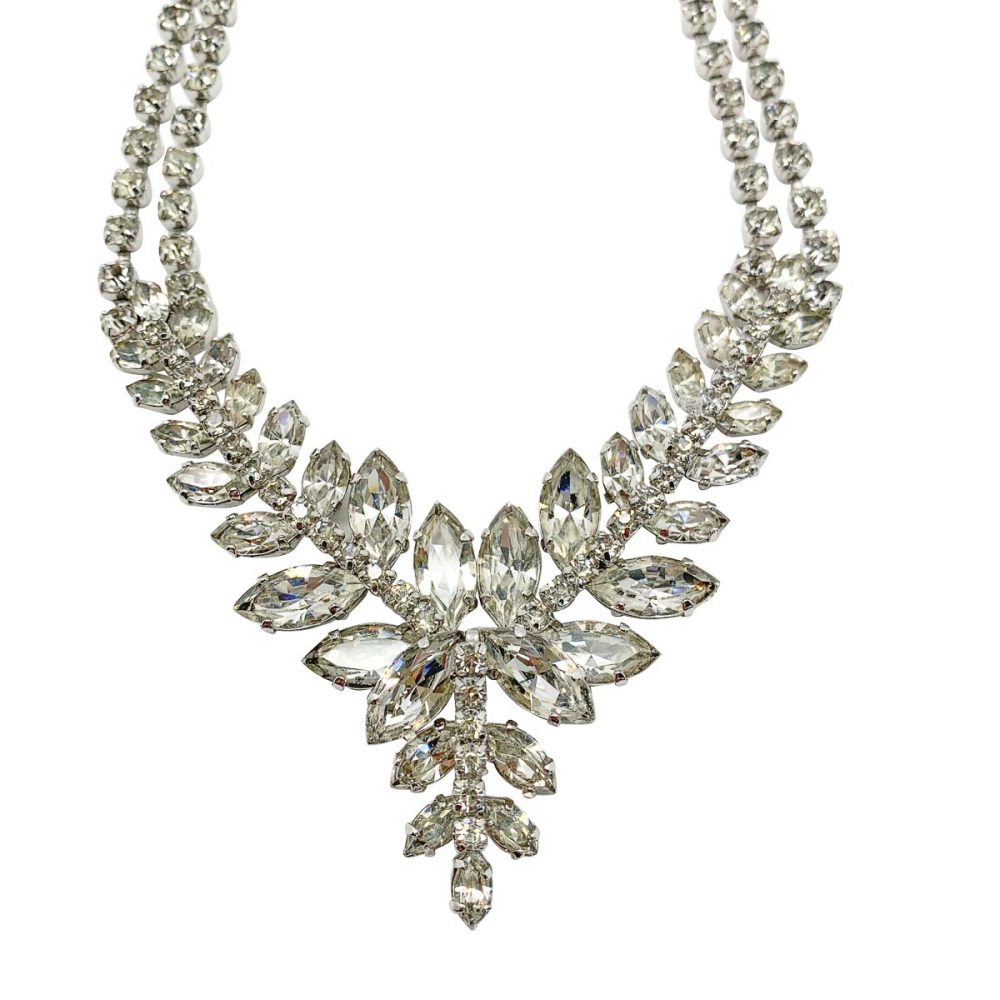 vintage marquise rhinestone necklace