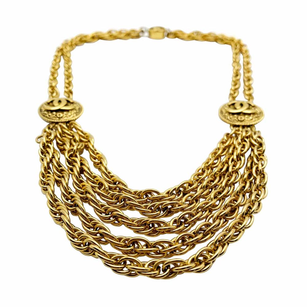 Vintage Chanel Logo Necklace