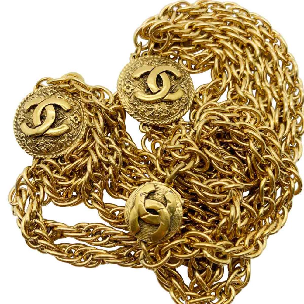 Vintage Chanel Logo Necklace