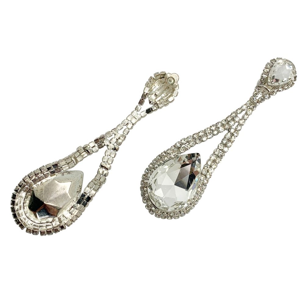 vintage teardrop crystal earrings