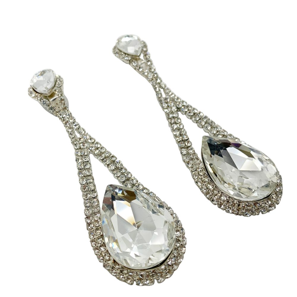 vintage teardrop crystal earrings