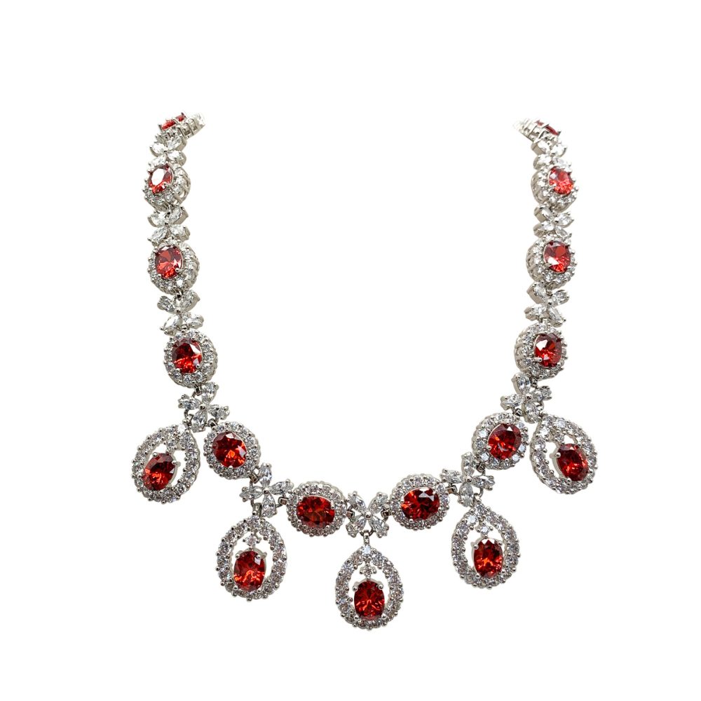 vintage fire crystal necklace