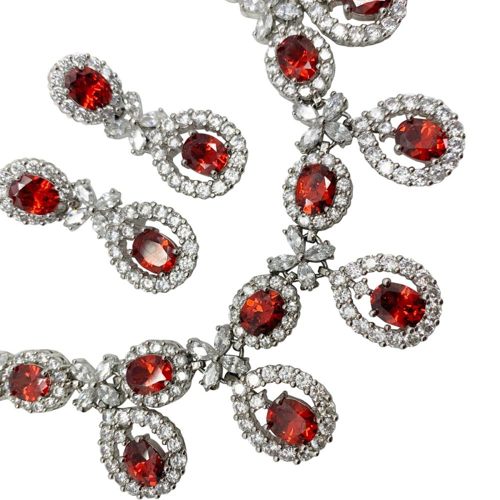 vintage fire crystal necklace