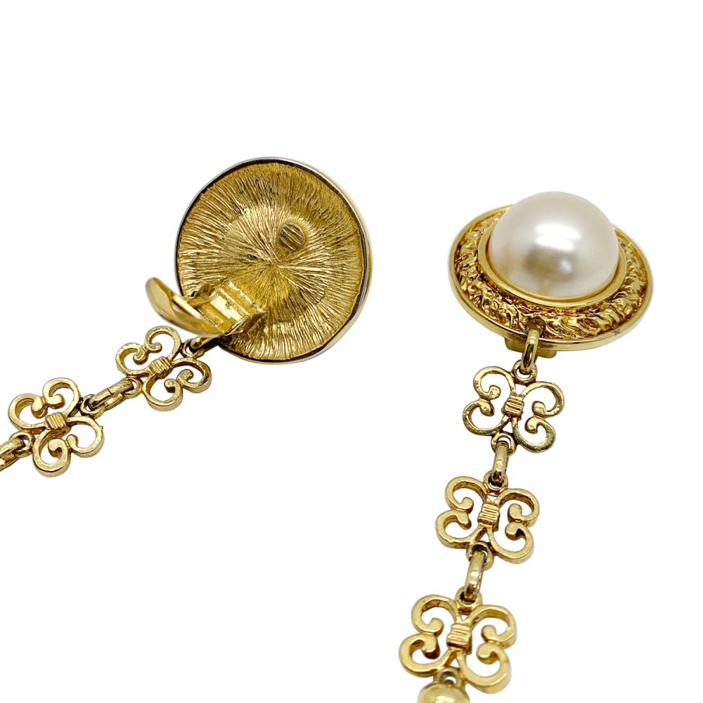 vintage pearl bomb earrings