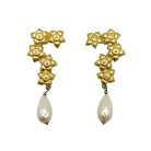 Jennifer Gibson Vintage Jewellery 1415 (2) vintage floral pearl earrings