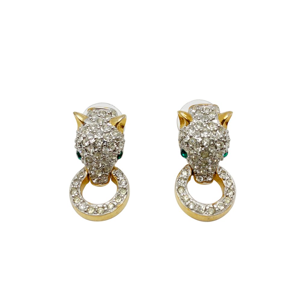 vintage big cat earrings