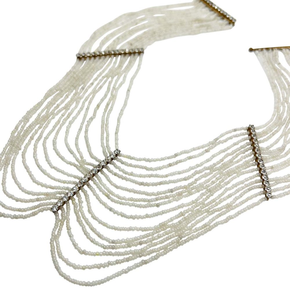 Antique Bridal Glass & Paste Festoon Necklace 1880s