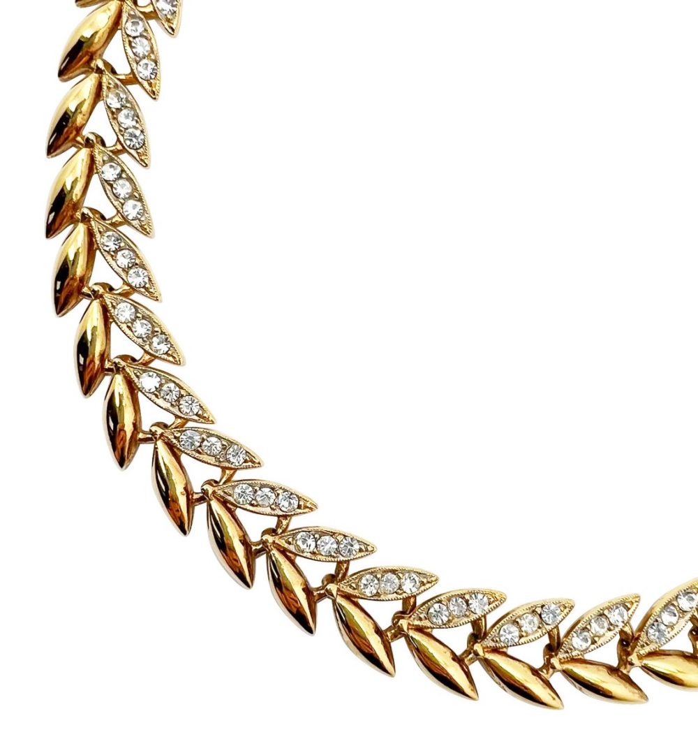 Vintage Sardi Crystal Leaf Collar 1980s