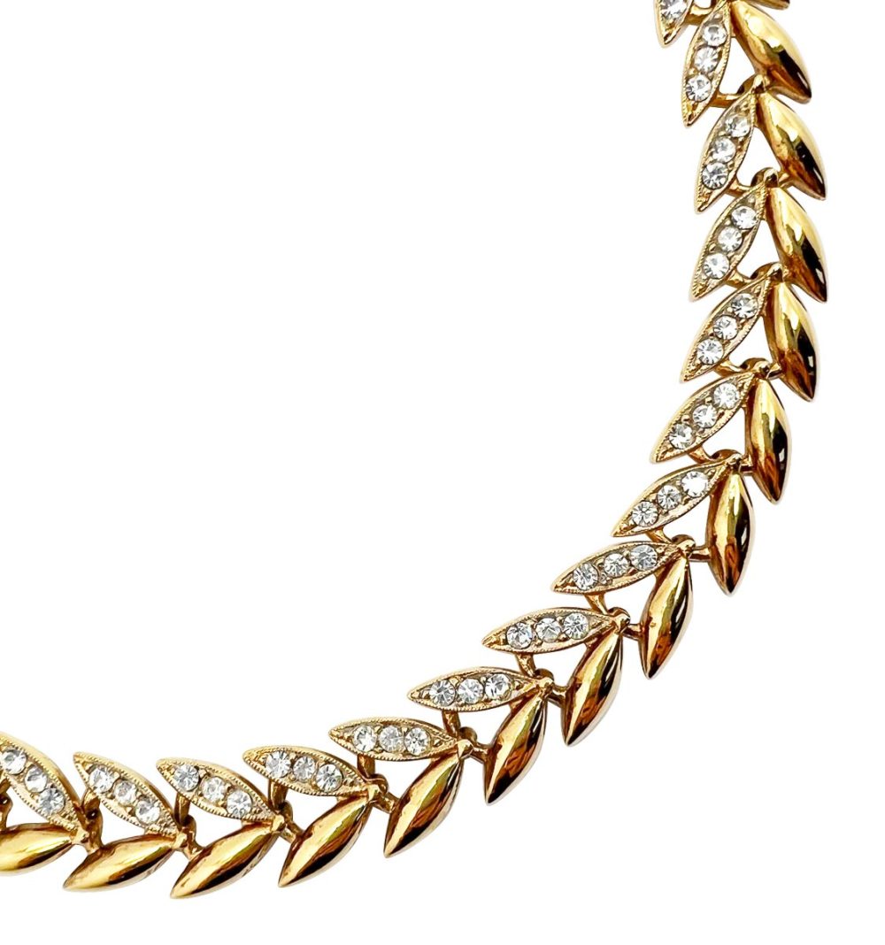 Vintage Sardi Crystal Leaf Collar 1980s