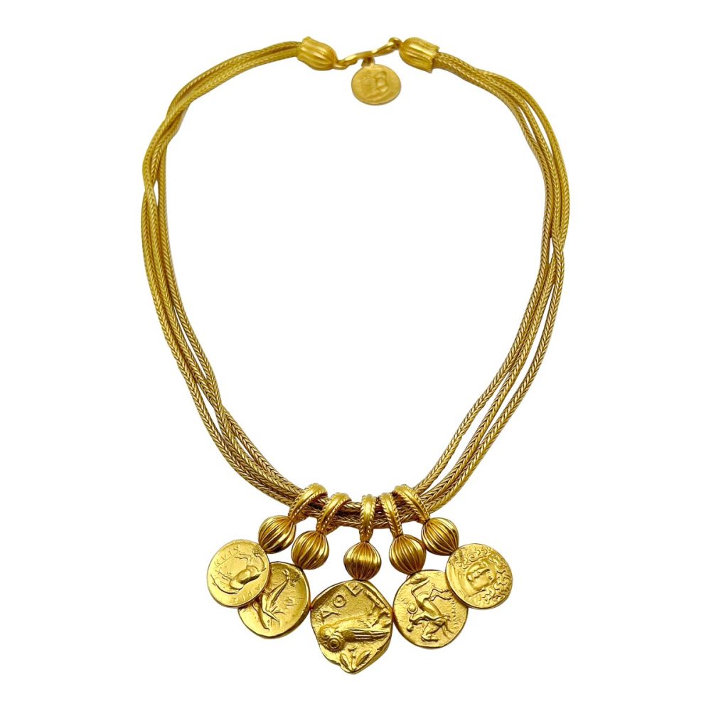 Vintage coin medallion necklace 1990s
