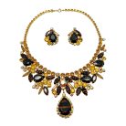 Jennifer Gibson Jewellery 1443 (3) vintage Juliana Zebra Glass Crystal Demi Parure 1950s
