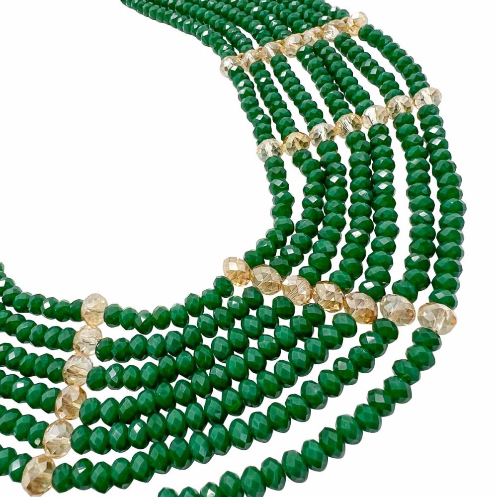 Vintage Faceted Glass Bib Necklace 1960s