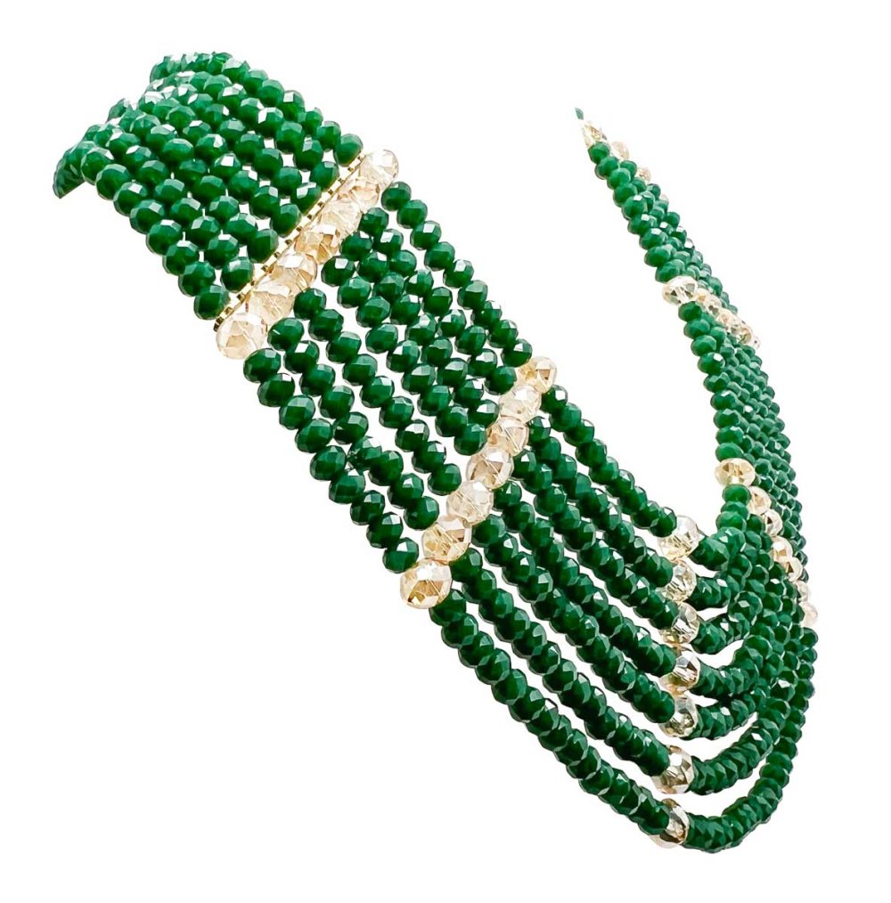 Vintage Faceted Glass Bib Necklace 1960s