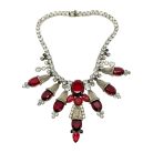 Jennifer Gibson Jewellery 1446 (2) Vintage Ruby Glass Statement Collar 1960s