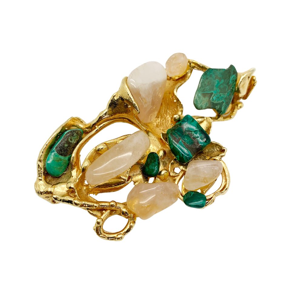 vintage modernist pebble brooch