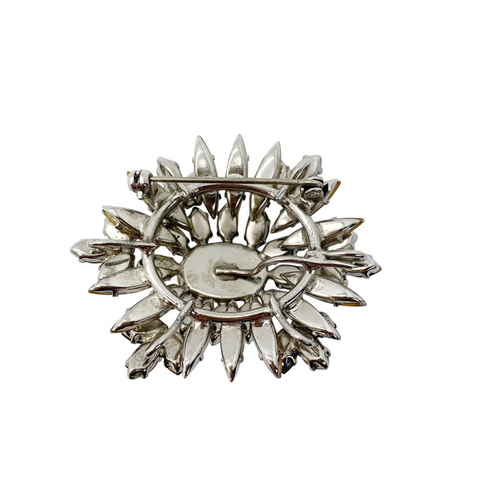vintage marquise crystal brooch