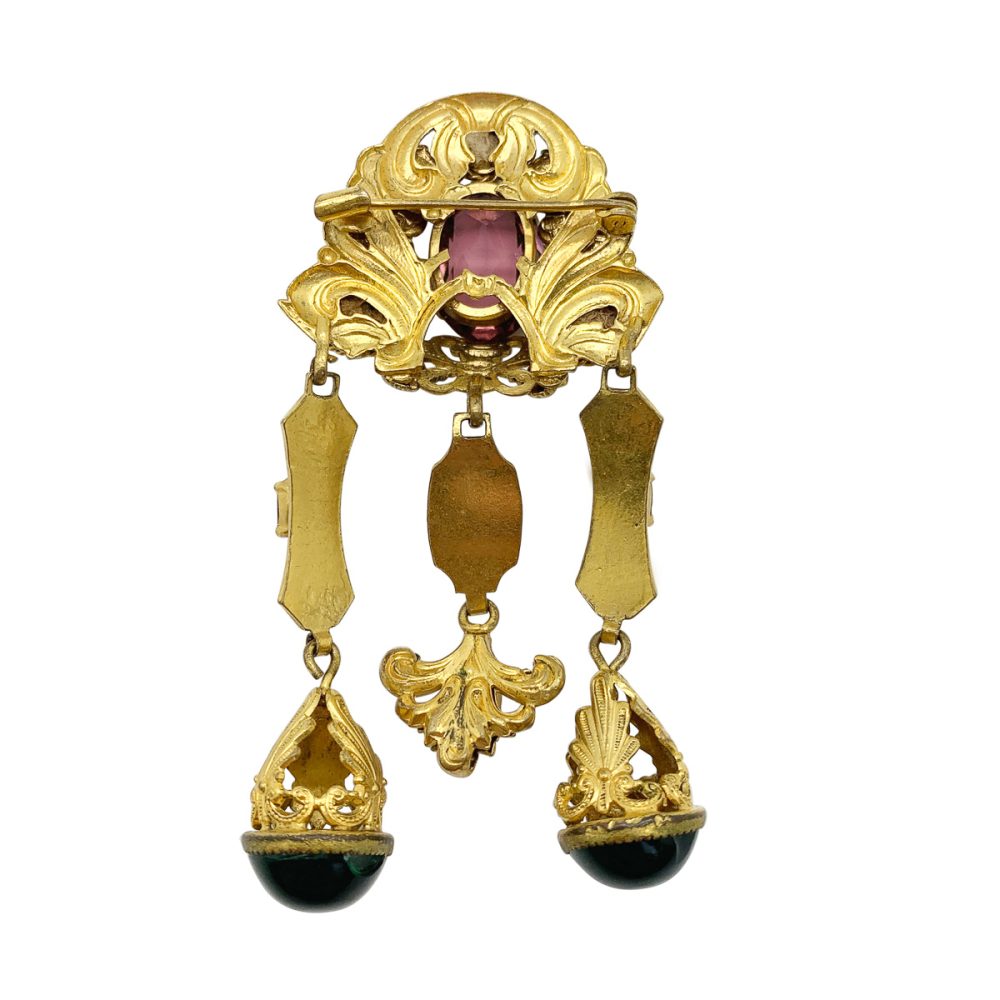 vintage Czechoslovakian Filigree Brooch