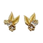 Jennifer Gibson Vintage Jewellery 1462 (2) Vintage Crystal Leaf Earrings