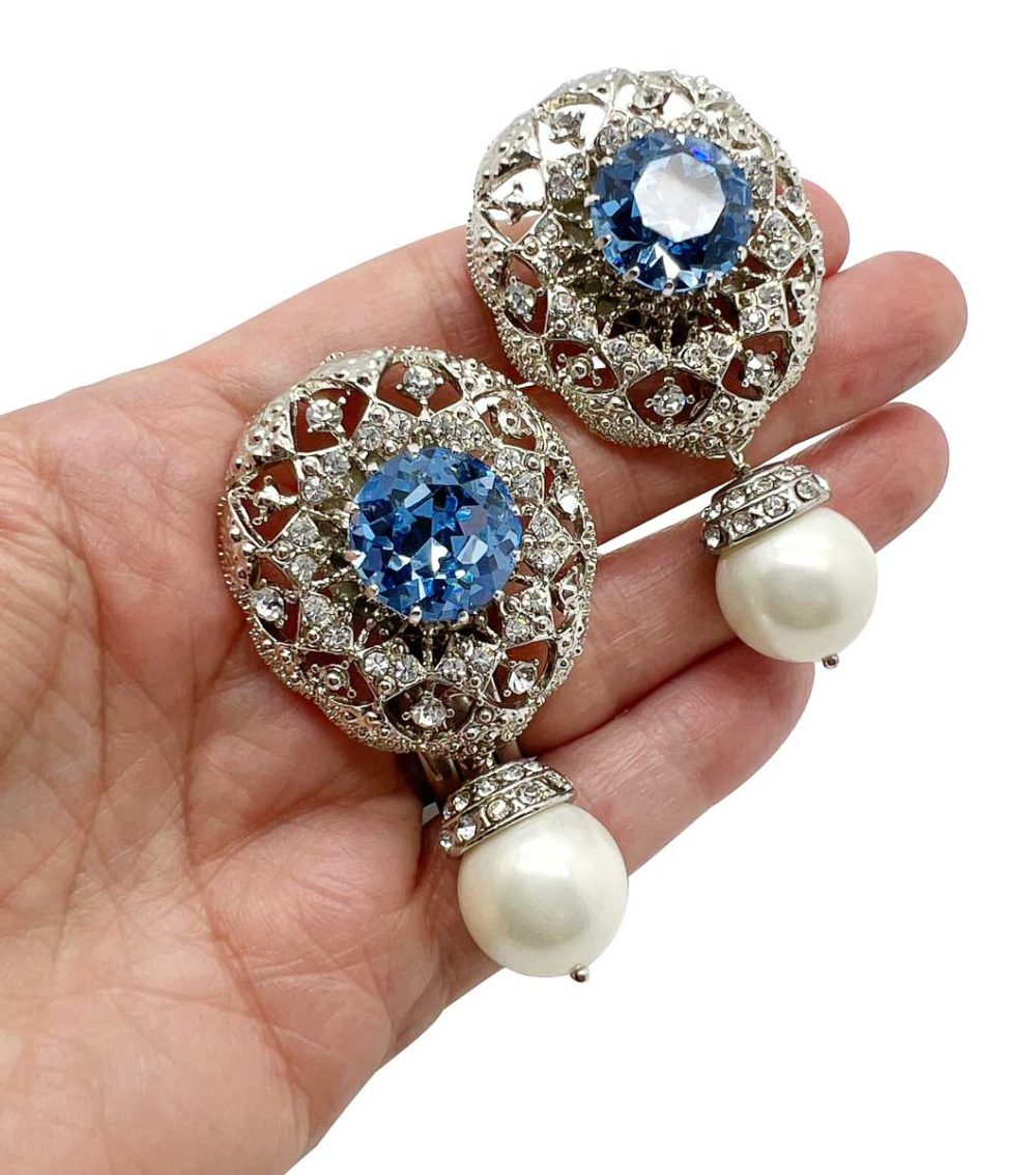 Vintage Aqua Paste Earrings