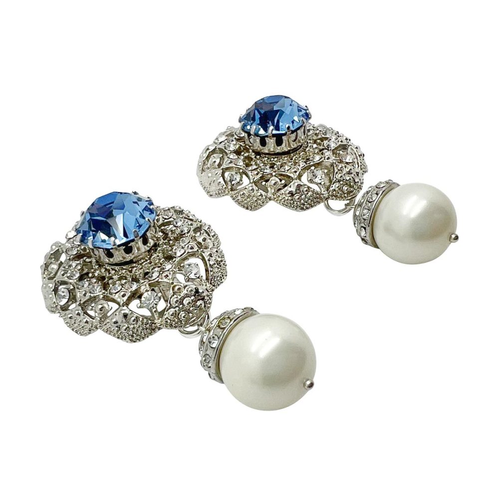Vintage Aqua Paste Earrings