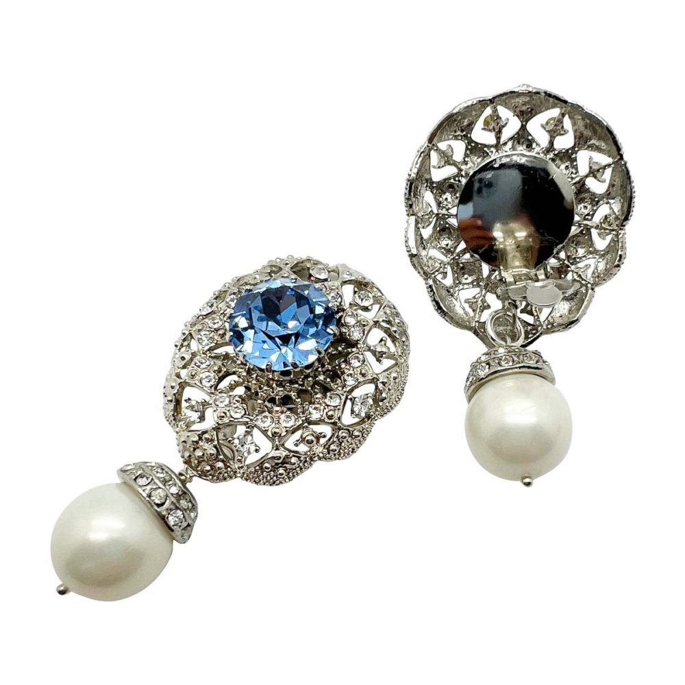 Vintage Aqua Paste Earrings