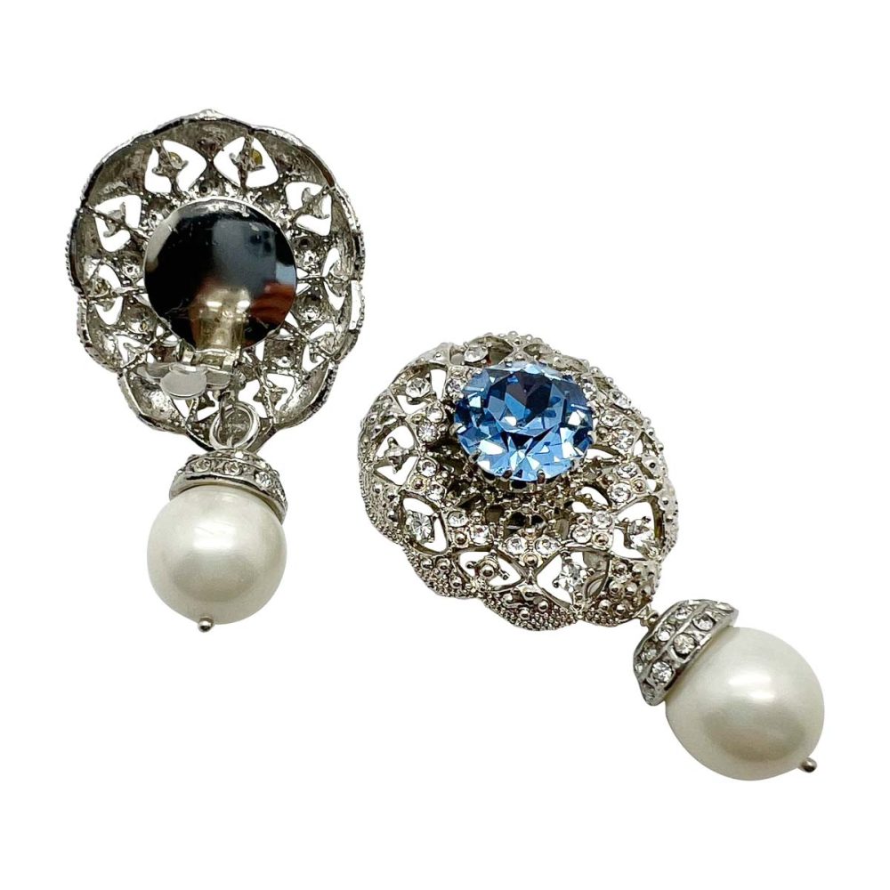 Vintage Aqua Paste Earrings