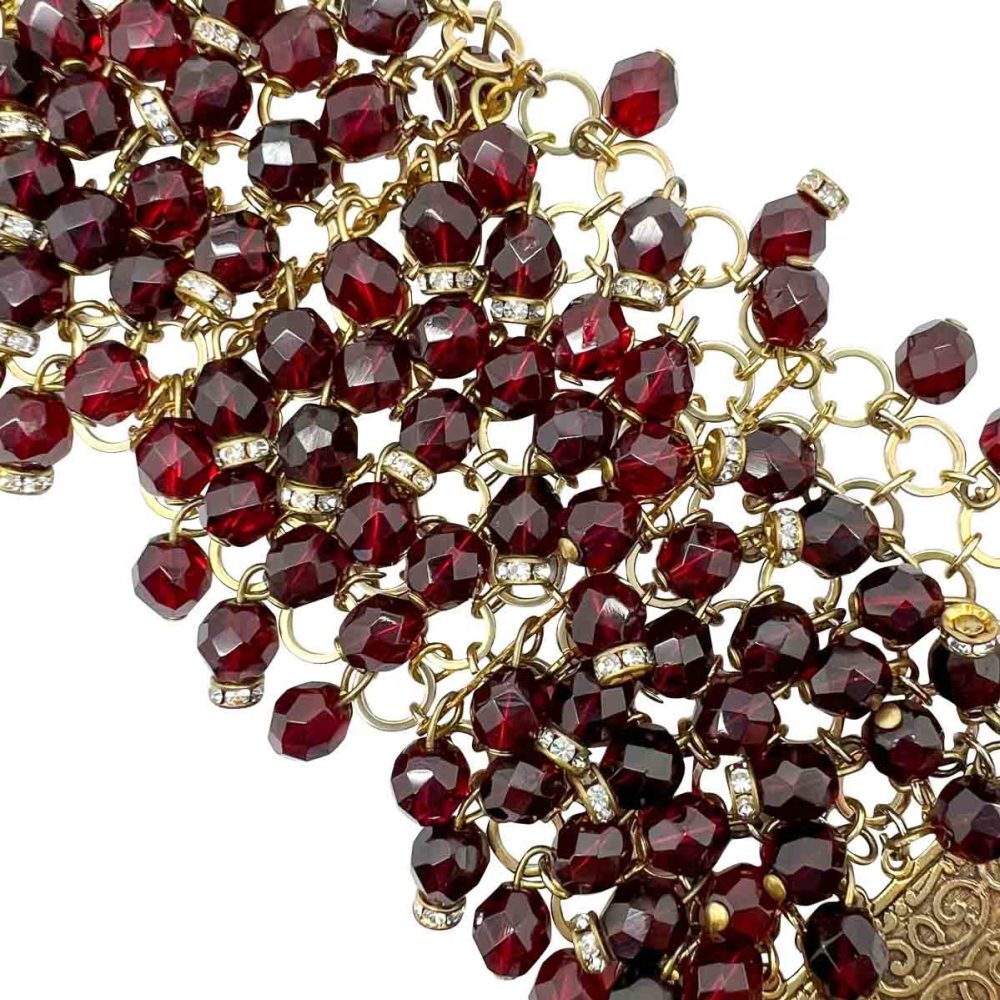 Vintage Ruby Droplet Cuff