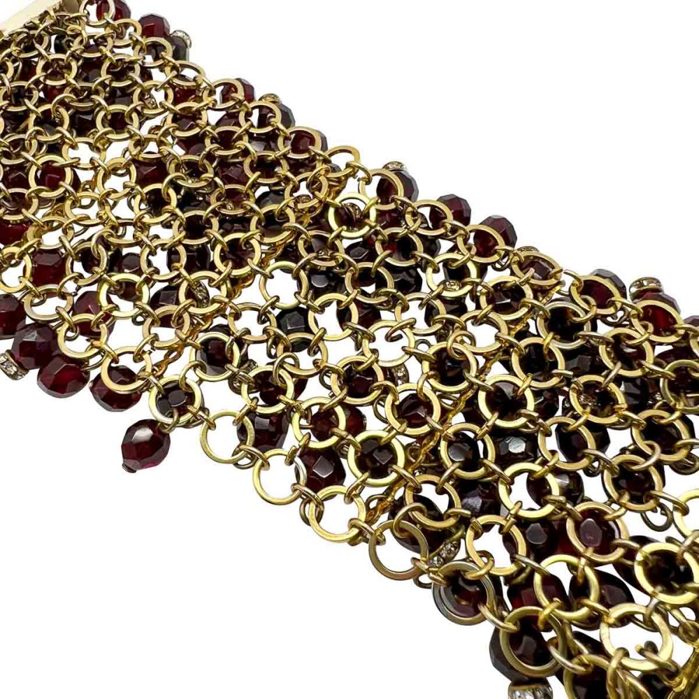 Vintage Ruby Droplet Cuff