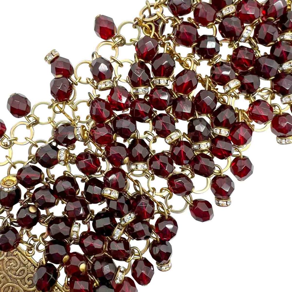 Vintage Ruby Droplet Cuff
