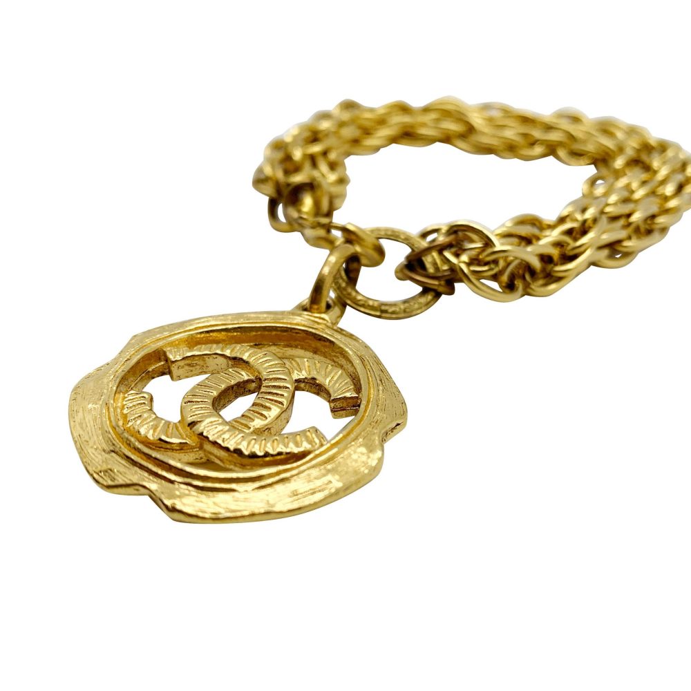 Vintage Chanel Logo Charm Bracelet
