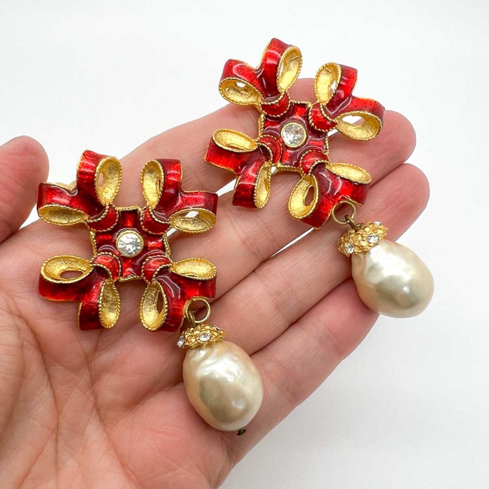 Vintage YOSCA Enamel Earrings
