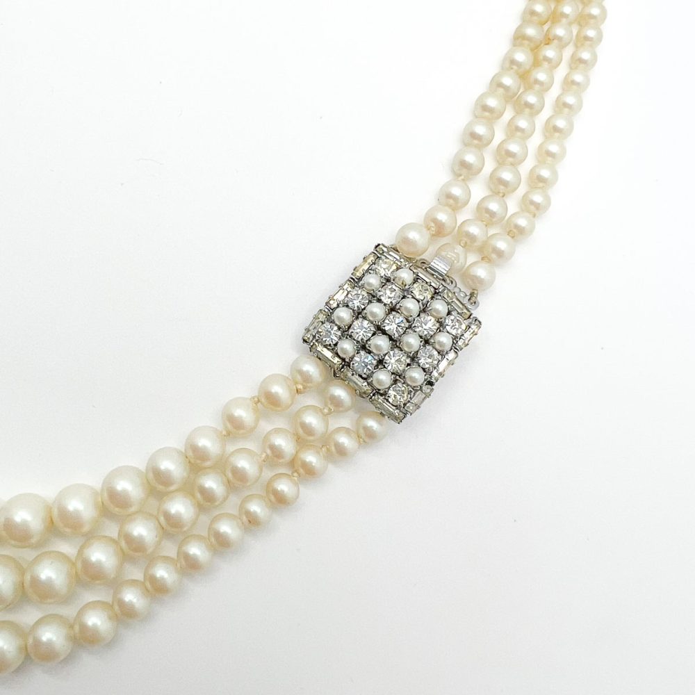 Vintage Pearl & Crystal Necklace