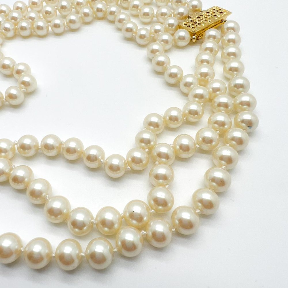 Vintage Triple Strand Pearl Necklace