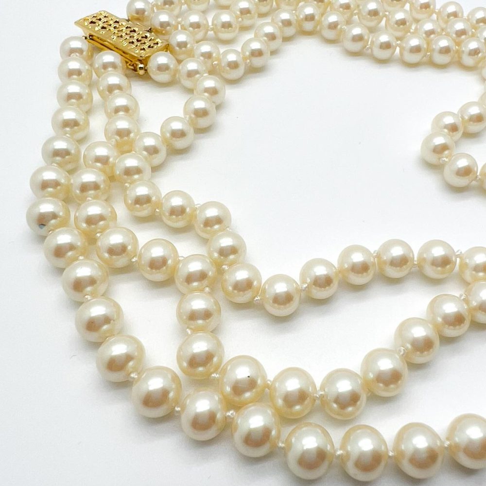 Vintage Triple Strand Pearl Necklace